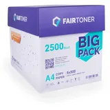 FairToner Drucker Kopierpapier DIN A4 80g/m2 5x500 Blatt Weiss
