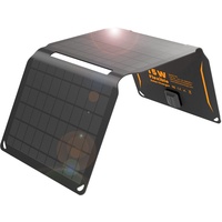 FlexSolar 15 W tragbares Solarpanel-Ladegerät (5.5 V/2.9 A max), wasserdicht, faltbar, IP67, mit USB-Anschluss, kompatibel mit iPhone Xs/X/8/7, iPad, Camping, Rucksackreisen