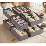 Songmics Aufbewahrungsbox 8er Set faltbar beige
