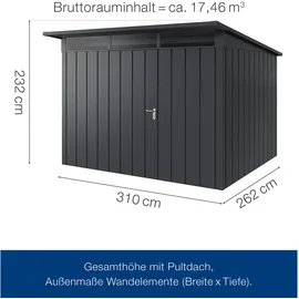 hörmann stauraumsysteme Juno 3,10 x 2,62 m Anthrazitgrau