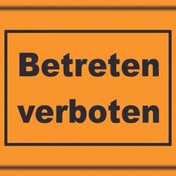 HB-Druck Betreten verboten Schild schwarz-orange A5 Rückseite selbstklebend