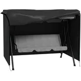 MC Star Gartenmöbel-Schutzhülle Hollywoodschaukel Abdeckung 3 Sitzer, Wasserabweisend Winterfest (Schutzhülle für Gartenschaukel, UV-Beständig Abdeckplane, Abdeckhaube, Reißfest 600D Oxford Gewebe, 205x124x164cm Schwarz) schwarz