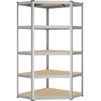Songmics Eckregal Metall 180 x 70 x 40 cm silbern-naturbeige