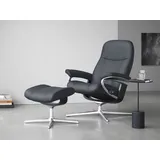 Stressless Stressless® Relaxsessel »Consul«, mit Cross Base, Größe S, M & L, Holzakzent Schwarz, blau