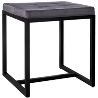 CLP Sitzhocker Barci mit schwarzem Gestell dunkelgrau/Samt