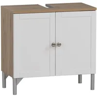 Schildmeyer Waschbeckenunterschrank Jesper 155984, Artisan Eiche/weiß matt, 60,2 x