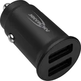 Ansmann InCar Charger 12-24V DC 1000mA 12W KFZ 2xUSB Schwarz