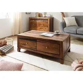 Massivmoebel24 Couchtisch Ancona Dunkelbraun Sheesham 115 x 60 x 45 cm