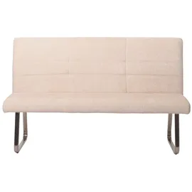 MCW Esszimmer-Set MCW-G55, 4er-Set Stuhl + Sitzbank 160cm, Edelstahl gebürstet Stoff/Textil Chenille ~ creme