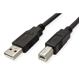 ROLINE GREEN USB 2.0 Kabel, Typ A-B, Schwarz 0,8 m
