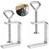 RUNEAY C Klemme 2 Stück, Tischklemme C Zwinge Schraubklemme, Trägerklemme für Zwingen Verstellbaren Schraubzwingen Klein C-Klemme Edelstahl Tischklammern Universal Schraubzwingen(Silber)