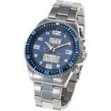 Masterline 1966 Funk Herren Armbanduhr Funkuhr World-Timer Blau Edelstahl ML06266004