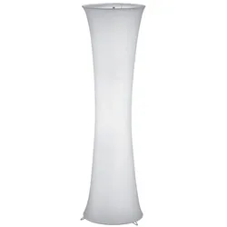 Stehleuchte Wohnzimmer modern Säulenlampe 2 flammig Stehleuchte weiß mit Stoffschirm, Metall weiß, 2x E27 Fassungen, DxH 35x123 cm