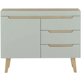 INOSIGN Sideboard INOSIGN "Torge, Anrichte, Kommode, Schubladenschrank", grün (pistazie), B:107cm H:83cm T:40cm, FSC-zertifizierter Holzwerkstoff, Sideboards, Sideboard, abgeschrägte Füße, drei Farben, Scandi Design, 107 cm breit