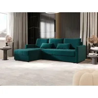 BEDANTE Ecksofa MOS L BIS Itaka 39 Türkis Links mit Schlaffunktion L-Form Sofa mit Stauraum Bettkasten Wohnzimmersofa Couch Sofa Bettsofa Bettkast... - Türkis