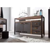 Loft Industrial Style Sideboard Altholz massiv Kommode Anrichte Mehrzweckschrank
