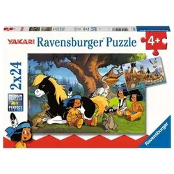 RAVENSBURGER 05577 Kinderpuzzle Yakari und seine Freunde 2 x 24 Teile