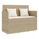 vidaXL Gartenbank mit Kissen Beige Poly Rattan