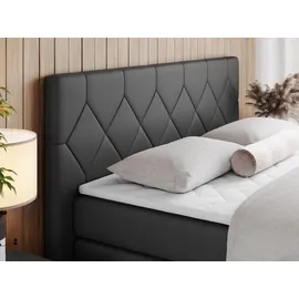 MKS Meble Boxspringbett Dunkelgrau, Textil, 2-Sitzer, H4, Rechteckig, 180x200 cm, Schlafzimmer, Betten, Boxspringbetten