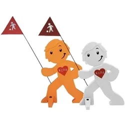 BEACHTREKKER StreetBuddy Kindersicherheit, Warnfigur, orange/weiß 2er Set