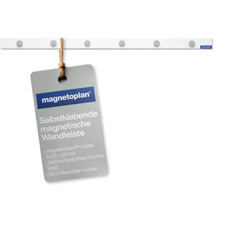 Magnetoplan magnetowand-Leiste, 1000 mm, weiß, mit 6 Magneten
