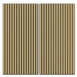 Denpanels Akustikpaneel Wandverkleidung Eiche MDF Natur Akustikfilz Schwarz 119,8 cm