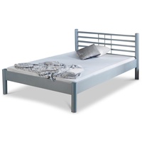 BedBox Metallbett modernes Metallbett Mia, klassisches Kopfteil, pulverbeschichtetes Metall, stabil und langlebig silberfarben 90 cm x 200 cm x 41 cm