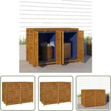 Gartenbox 140x87x104 cm Massivholz Akazie - Gartenaufbewahrung - Holzkiste - Gartenbox - Außenlagerung - Wetterfest - The Living Store