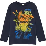 S.Oliver - Longsleeve mit Frontprint, Kinder, blau, 116/122