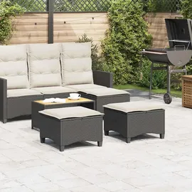 vidaXL Gartenhocker mit Kissen 55 x 55 x 36 cm schwarz 2 St.