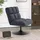 MCombo Drehsessel Stuhl modern, Cocktailsessel Loungesessel Relaxsessel Clubsessel für Wohnzimmer Schlafzimmer, Mikrofaser-stoff, 4812 (dunkelgrau)
