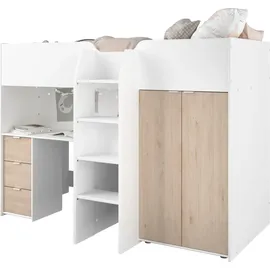 Parisot Hochbett Tom 90 x 200 cm Eiche braun
