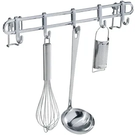 Wenko Hakenleiste Style mit 5 Haken Wandleiste, Küchen-Reling Silber glänzend