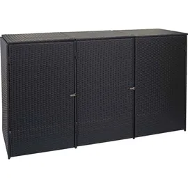Mendler 3er-Mülltonnenverkleidung HWC-E25 schwarz
