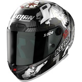 Nolan X-804 RS Ultra Carbon Checa, Integralhelm - Schwarz/Weiß/Grau - S