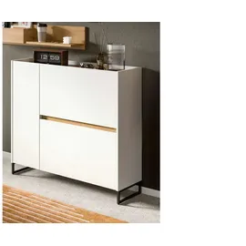 Die Möbelfundgrube Schuhschrank 110 x 94 x 0 cm 3-türig weiß / weiß