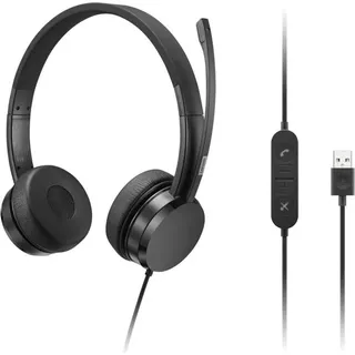 Lenovo USB-A Wired Stereo On-Ear Headset with Control Box