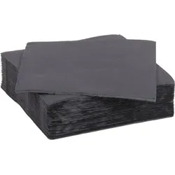 WDMT Quadratische Papierservietten – Schwarz