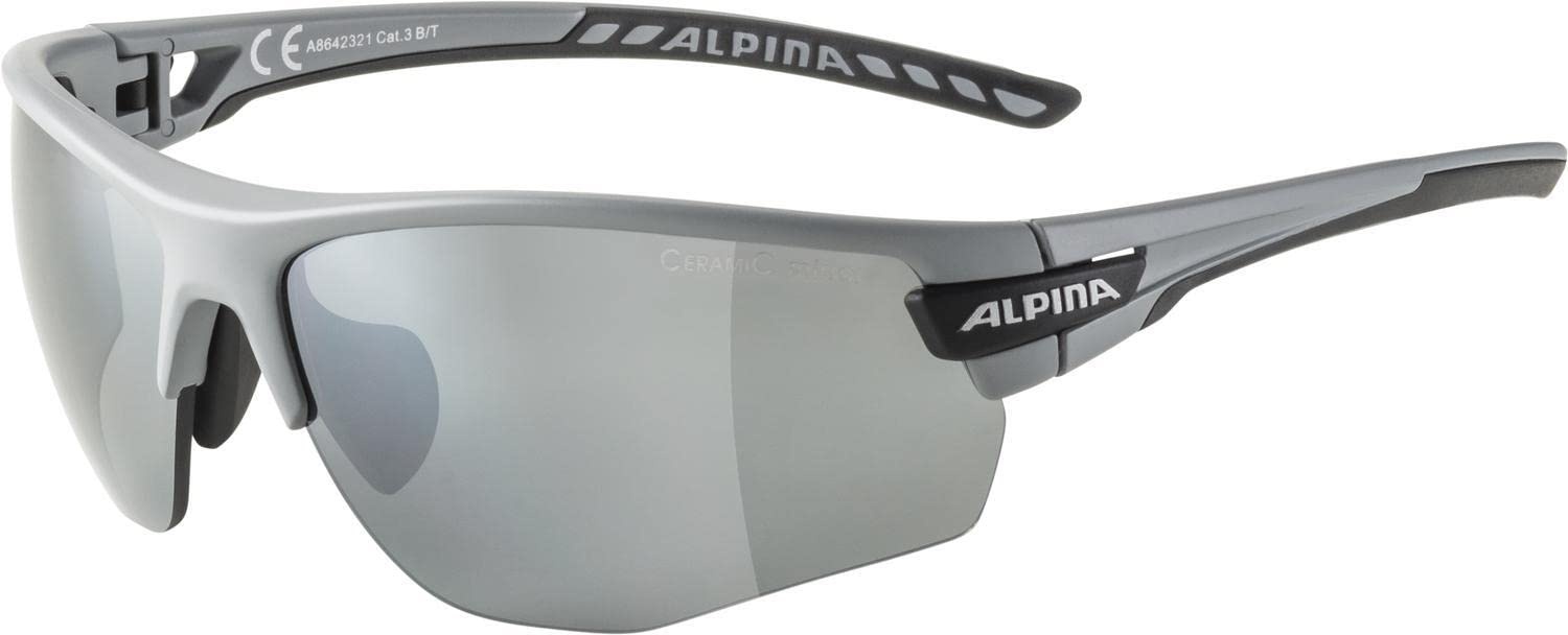 ALPINA TRI-SCRAY 2.0 HR - Indiv. Anpassbare, Bruchsichere Wechselscheiben Sport- & Fahrradbrille Mit 100% UV-Schutz Für Erwachsene, grey matt, One Size
