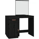 vidaXL Schminktisch Schwarz 95x50x134 cm Massivholz Kiefer