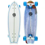 Santa Cruz Skateboard Longboard Landshark, white/blue, 8.8" x 27.7", 11111299