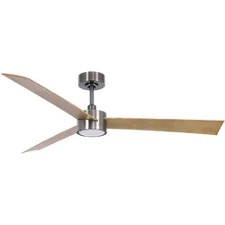 Deckenventilator Lucci air Climate IV Chrom/Teak, LED Licht, Fernbedienung
