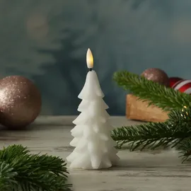 MARELIDA LED Kerze Tannenbaum 16 cm weiß