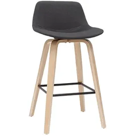 miliboo Barhocker dunkelgrauer Stoff 65 cm (2er-Set) NONIE