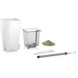 LECHUZA Mini-Cubi Komplettset 9,5 x 9,5 x 18,5 cm weiß hochglanz
