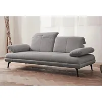 Home Affaire 2-Sitzer HOME AFFAIRE "Stenlille", grau (hellgrau), B:212cm H:83cm T:107cm, Struktur weich (100% Polyester);Struktur grob (100% Polyester);100% NaturLEDER, Sofas, incl. Sitztiefen-, Kopfteil- und Armteilverstellung