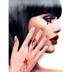 Halloween Blut-Fingernägel 12er Set - OS