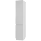 Feldmann-Wohnen Apothekerschrank Avellino (2D14K/40, Vorratsschrank mit Tür und Korbauszug, 1-St., moderne Optik, Acrylfronten, Griffmulden) 40x59x207cm grifflos weiß
