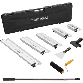 Vevor Trockenbau-Spachtelklingen-Set, 178/254/356/406/610mm Spachtelklingen + 862-2072 mm Verlängerungsgriffstange, Edelstahlmesser, für Gipskarton/Wandplatten/Gipskartonplatten