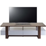 Mendler TV-Rack HWC-B51, Fernsehtisch Lowboard Schrank, 3D-Struktur Walnuss-Optik hochglanz 46x150x45cm